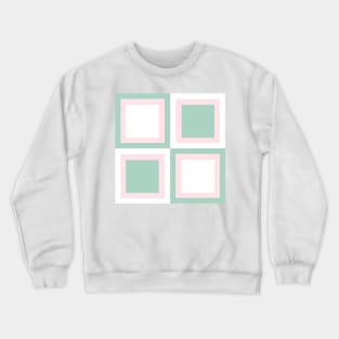 Mint and pink checkered square Crewneck Sweatshirt